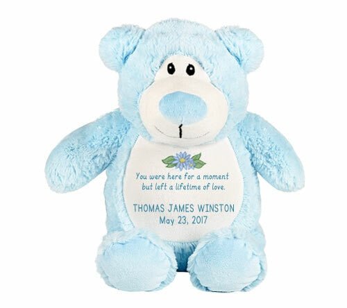 Light Blue Teddy Bear Memorial Stuffed Animal - Urn - The Funeral Program Site