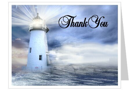 Lighthouse Thank You Card Template - The Funeral Program Site
