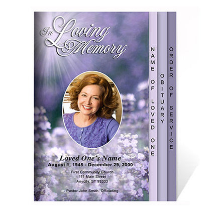 Lilac 8-Sided Funeral Graduated Program Template.