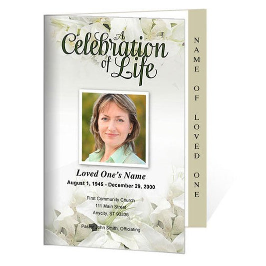 Lily 4 - Sided Graduated Funeral Program Template - The Funeral Program Site