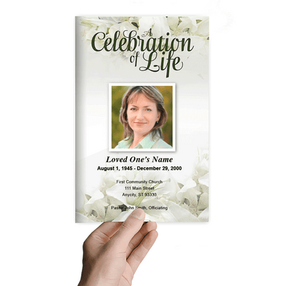 Lily Funeral Program Template.