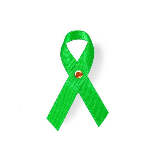Lime Green Cancer Ribbon, Awareness Ribbons (No Personalization) - Pack of 10 - The Funeral Program Site