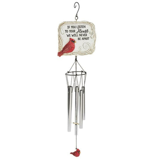 Listen To Your Heart Cardinal Garden Memorial Wind Chime - The Funeral Program Site