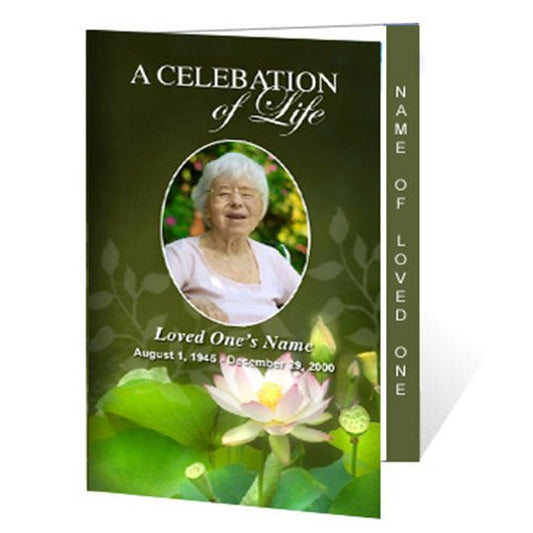 Lotus 4 - Sided Graduated Funeral Program Template - The Funeral Program Site