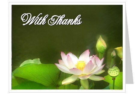 Lotus Thank You Card Template - The Funeral Program Site