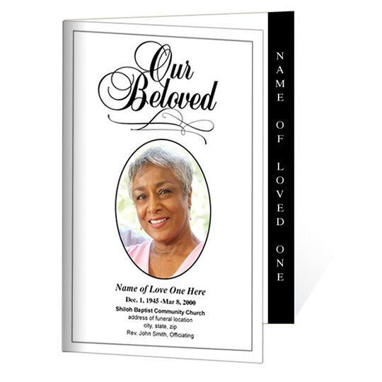 Loved 4-Sided Graduated Funeral Program Template.