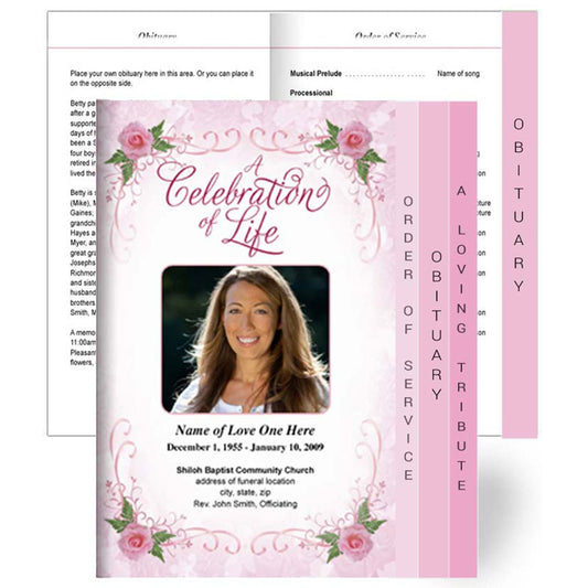Lovely 8 - Sided Graduated Program Template - The Funeral Program Site