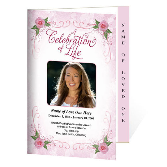 Lovely 4-Sided Graduated Funeral Program Template.