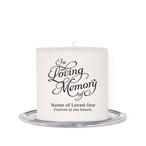Loving Personalized Small Wax Memorial Candle - The Funeral Program Site