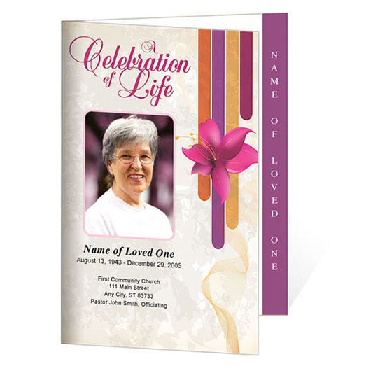 Lucia 4 - Sided Graduated Funeral Program Template - The Funeral Program Site