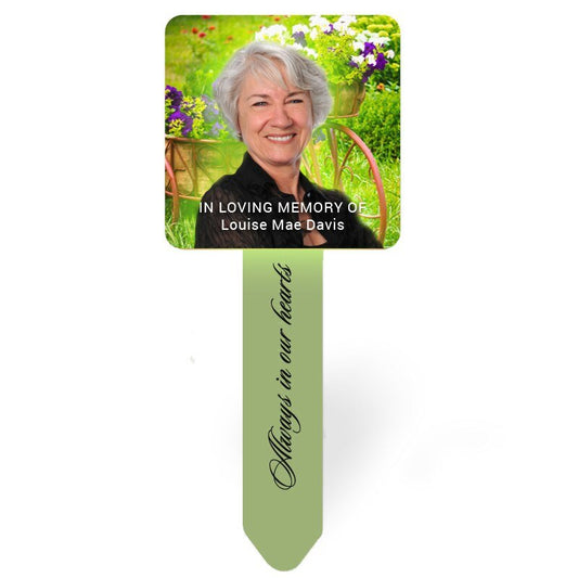 Lush Greens Personalized Memorial Garden Plant Stake - The Funeral Program Site