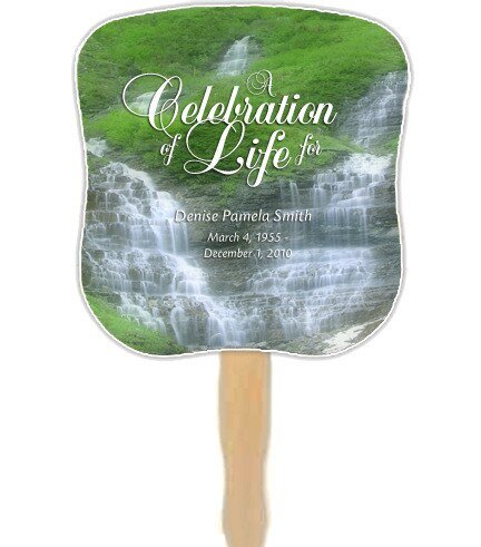 Majestic Cardstock Memorial Fan With Wooden Handle (Pack of 10) - The Funeral Program Site