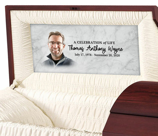 Marble Personalized Casket Panel Insert - The Funeral Program Site