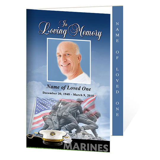 Marines 4-Sided Graduated Funeral Program Template.