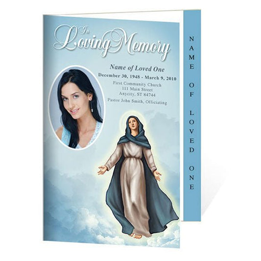Mary 4 - Sided Graduated Funeral Program Template - The Funeral Program Site