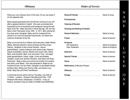 Memoria 4 - Sided Graduated Funeral Program Template - The Funeral Program Site