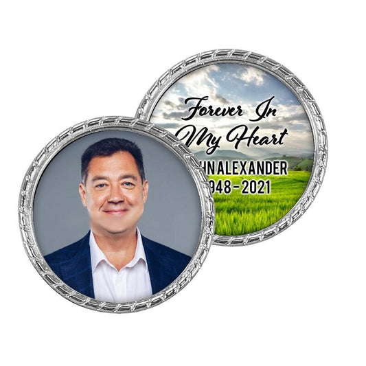 Memorial Coin With Metal Rope Trim Outdoors Design - The Funeral Program Site