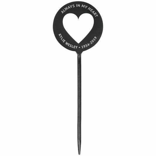 Memorial Garden Plant Stake Personalized Silhouette Open Heart - The Funeral Program Site