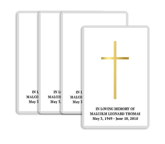 Metallic Cross Funeral Prayer Card Design & Print (Pack of 50) - The Funeral Program Site