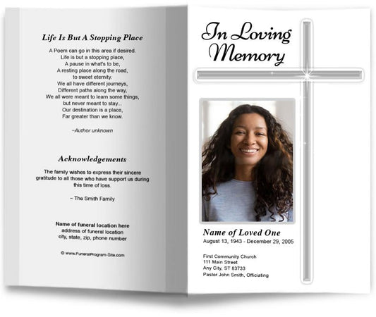 Modern Cross Funeral Program Template - The Funeral Program Site