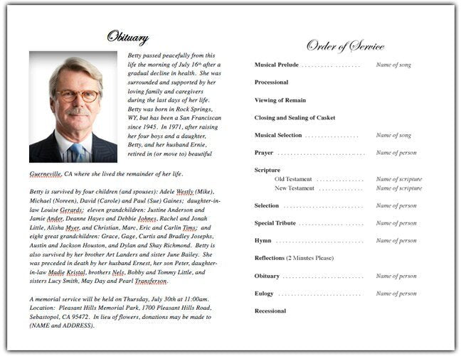 Monogram Gold D Funeral Program Template - The Funeral Program Site