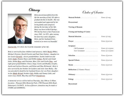 Monogram Gold F Funeral Program Template - The Funeral Program Site