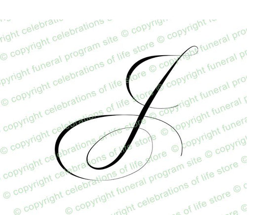 Monogram Letter J - The Funeral Program Site