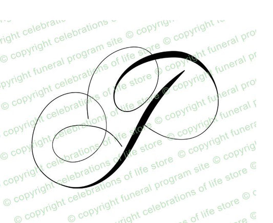 Monogram Letter P - The Funeral Program Site