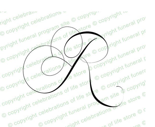 Monogram Letter R - The Funeral Program Site