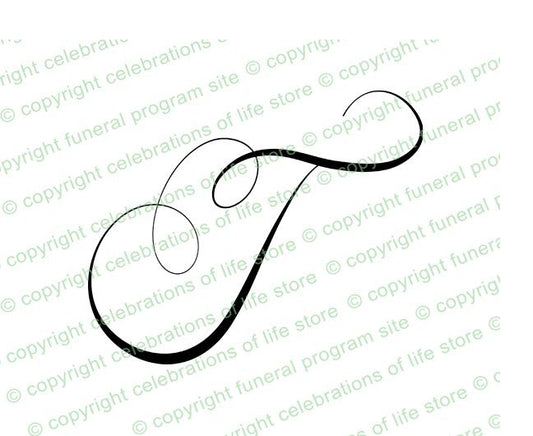 Monogram Letter T - The Funeral Program Site