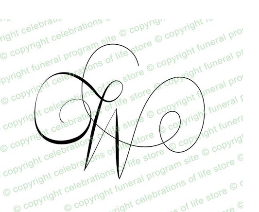 Monogram Script Letter W - The Funeral Program Site