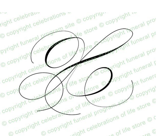 Monogram Script Letter X - The Funeral Program Site