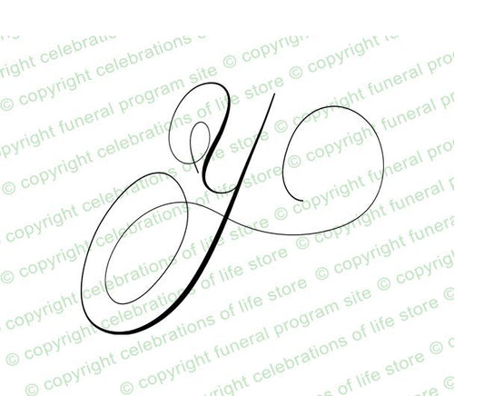 Monogram Script Letter Y - The Funeral Program Site