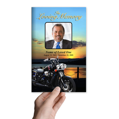 Motorcycle Funeral Program Template.