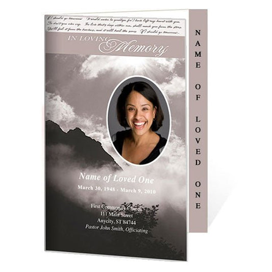 Mountain 4 - Sided Graduated Funeral Program Template - The Funeral Program Site