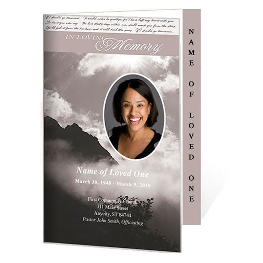 Mountain 4-Sided Graduated Funeral Program Template.