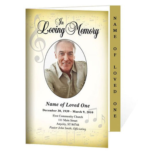 Musical 4 - Sided Graduated Funeral Program Template - The Funeral Program Site
