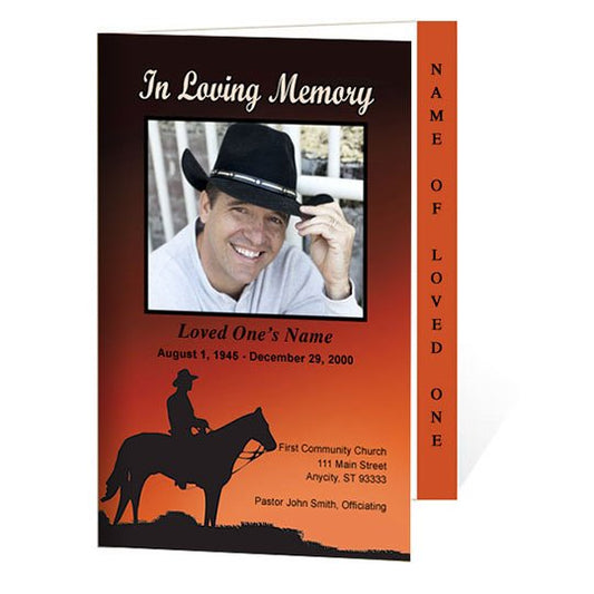 Mustang 4 - Sided Graduated Funeral Program Template - The Funeral Program Site