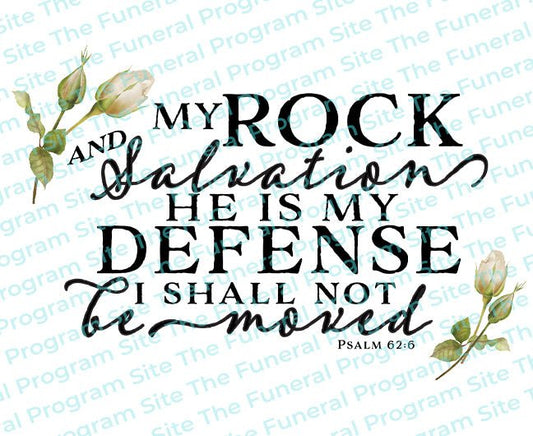 My Rock And My Salvation Bible Verse Word Art - The Funeral Program Site
