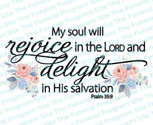 My Soul Will Rejoice Bible Verse Word Art - The Funeral Program Site
