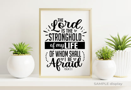 My Stronghold Bible Verse Word Art.