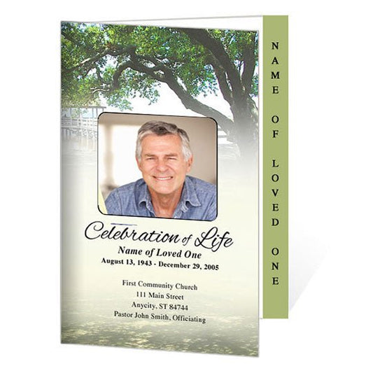 Oakridge 4 - Sided Graduated Funeral Program Template - The Funeral Program Site