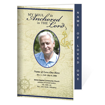 Old World 4-Sided Graduated Funeral Program Template.