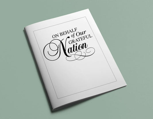 On Behalf of Our Nation Funeral Program Title - The Funeral Program Site