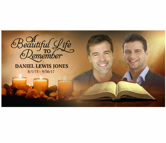 Open Bible Casket Head Panel Insert - The Funeral Program Site