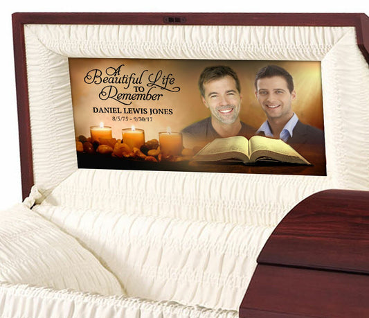 Open Bible Casket Head Panel Insert - The Funeral Program Site