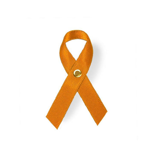 Orange Cancer Ribbon, Awareness Ribbons (No Personalization) - Pack of 10 - The Funeral Program Site