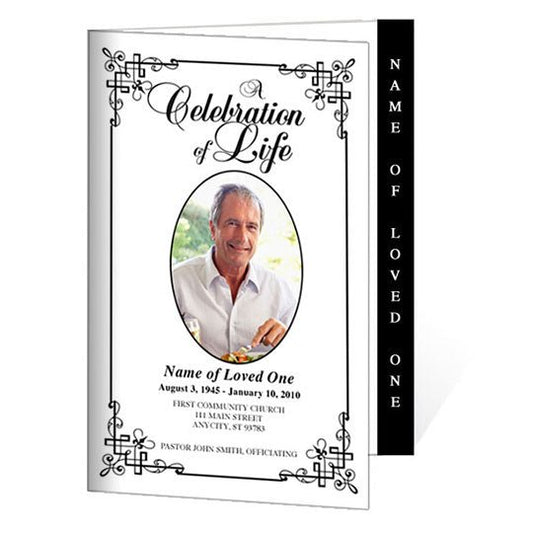 Ornate 4 - Sided Graduated Funeral Program Template - The Funeral Program Site