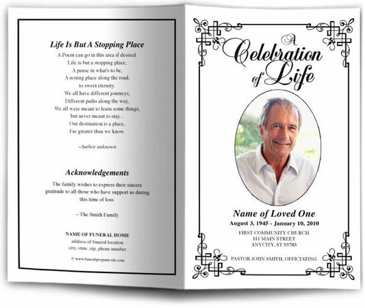 Ornate Funeral Program Template - The Funeral Program Site