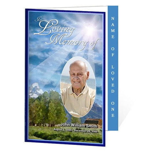 Outdoor 4 - Sided Graduated Funeral Program Template - The Funeral Program Site